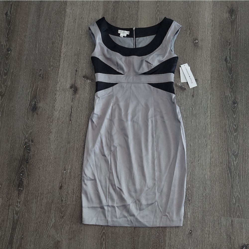 NEW London Style Black Gray Formal Business Dress 8